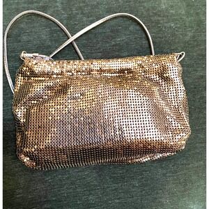 Vintage Whiting and Davis Mesh Bag metallic Bronze 80s glam evening
